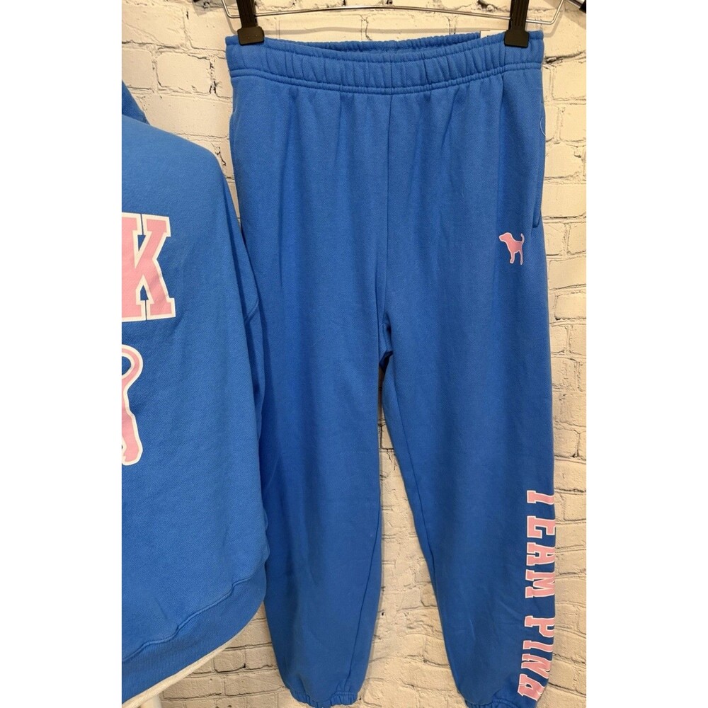 Victoria Secret PINK Blue Full Zip Hoodie XS & NWT Sweatpants Small - Picture 9 of 16
